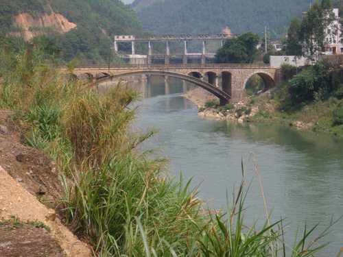 Old bridge, dam, and hydro-electric generator.